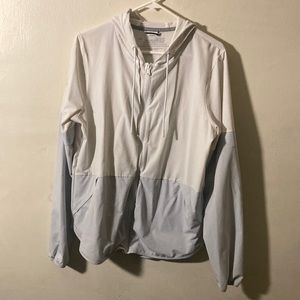 Womens White/Gray Under Armour Windbreaker (LARGE)